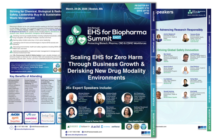 3rd EHS for Biopharma Summit brochure cover
